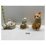 THREE LENOX CATS INCLUDING CHARMING KITTY, KITTEN