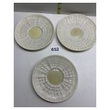 3 BELLEEK SAUCERS
