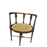 CORNER CHAIR WITH CURVED BACK VELVET UPHOLSTERED