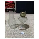 OIL LAMP WITH GLASS SHADE