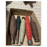 ANTIQUE WEAVING SPINDLE WITH THREAD