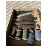 ANTIQUE WEAVING SPINDLE WITH THREAD