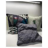 THREE DECORATOR PILLOWS ONE WITH ASPARAGUS