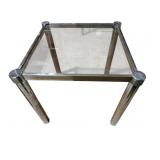 CHROME SIDE TABLE 15 INCHES HIGH X 16 INCHES W X