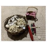 BASKET, COTTON, WEAVING SPINDLES