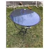 PATIO TABLE BLUE GLASS