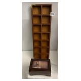 WOOD ORGANIZER AND COVERED BOX