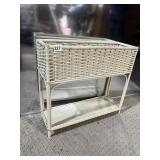 WICKER PLANTER W/ LOWER SHELF