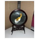 CHINESE DOUBLE SIDED SILK EMBROIDERY WOODEN FRAME