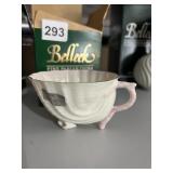 BELLEEK SCROLL VASE W/ BOX