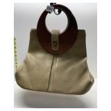 VINTAGE CIRCULAR WOOD HANDLE PURSE