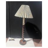 BARLEY TWIST WOOD CENTER CANDLESTICK LAMP W/