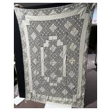 BEAUTIFUL HAND MADE RAISED DESIGN TABLECLOTH 66"