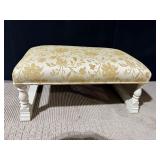 GOLD AND WHITE FOOTSTOOL 13 INCHES HIGH X 27.5 X
