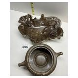 BELLEEK DOUBLE HANDLED SUGAR BOWL WAS IN FIRE AND