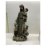 JESUS WITH THREE CHILDREN SCULPTURE NEW IN