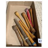 WOODEN BOBBINS QUILLS GROUP OF 10