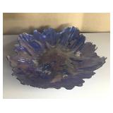 CENTER PIECE ART GLASS BOWL 3 X 13, SOME PAINT