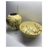 TWO MATCH PIECES BOWL AND VASE MADE IN CHINA