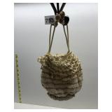 IVORY AND GOLD DRAWSTRING TOP PURSE SATIN LINING