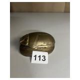 BRASS SCARAB TRINKET BOX 3.5 X 2