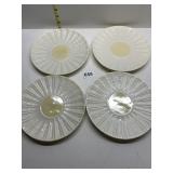 THE BELLEEK NEPTUNE YELLOW CENTER PATTERN PLATES,