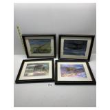 FOUR FOIL PRINT BY PLANES FRAMED INCLUDING CURTIS