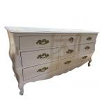 9 DOOR DRESSER PAINTED WHITE TURNED LEGS DOVETAIL