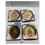 4 WENDELL AUGUST BRONZE PLATES IN ORIGINAL BOXES