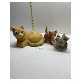 COLLECTION ETC. CAT FIGURES GROUP OF THREE