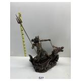 POSEIDON STANDING ON HIPPOLAMPUS SCULPTURE NEW IN