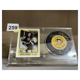 KEVIN STEVENS AUTOGRAPHED PUCK AND CARD