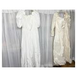 TWO EVENING DRESSES ONE WHITE ONE IVORY SIZE 1820