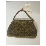 GOLD BEADED VINTAGE HANDBAG UNBRANDED