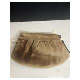 BROWN FAUX FUR MUFF 13" X 11"