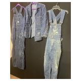 TWO PAIRS OF DUNGAREE COVERALLS SEARS WORK WEAR