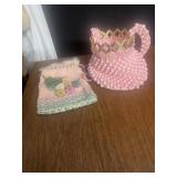 VINTAGE CLUTCH AND COTTON PURSE