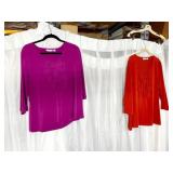 TWO SUSAN GRAVER SIZE XL TOPS 3/4 SLEEVE