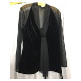 BLU SAGE VELVET AND SHEER LADIES TOP NEW WITH