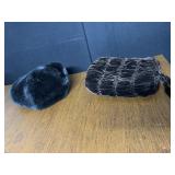 VELVET BROWN MUFF, FAUX FUR TAM,