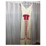 HAND MADE BLUE NYLON HALTER TOP DRESS WITH