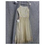 1950S SHORT WHITE SEQUINS ON TOP IVORY BODY 15.5