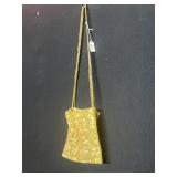 ANTIQUE GOLD BEADED TAPESTRY PURSE