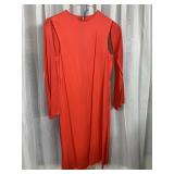 CUSTOM MADE RED NYLON DRESS WHITE NYLON LINING