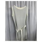 ALVIN DUSKIN GRAY WHITE SLEEVELESS SWEATER DRESS