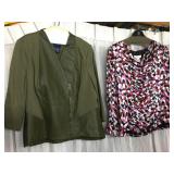 DONCASTER GREEN JACKET VISCOSE LEATHER SIZE 18