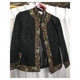 LING YUN SIZE LARGE BLACK SATIN JACKET WITH KNOT