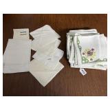 EMBROIDERED NAPKINS 21 PLUS HANKIES WITH