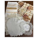 ASSORTED HAND CROCHETED TABLE CLAWS AND DRESSER