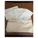 MONOGRAMMED TABLECLOTH AND NAPKIN SET INCLUDING